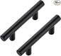 JOY DECOR 10 Pack Cabinet Handles, Black Cabinet Pulls, 2-1/2 in Hole Center Kitchen Hardware, Stainless Steel T Bar Handles for Dresser Drawers