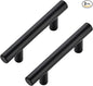 JOY DECOR 3 Pack Cabinet Handles, Black Cabinet Pulls, 2-1/2 in Hole Center Kitchen Hardware, Stainless Steel T Bar Handles for Dresser Drawers