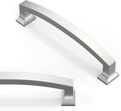 10 Pack Brushed Satin Nickel Cabinet Pulls 5 Inch(128mm) Kitchen Cabinet Handles Solid Zinc Alloy Cabinet Hardware Drawer Pulls