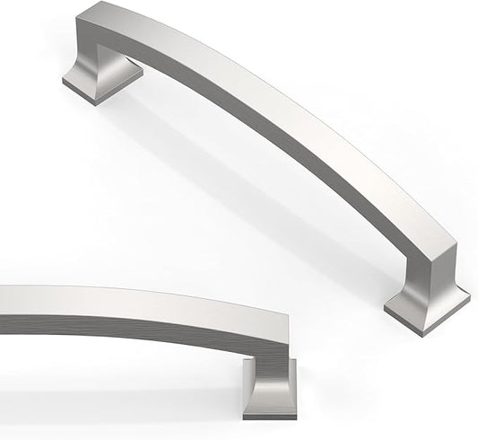 10 Pack Brushed Satin Nickel Cabinet Pulls 5 Inch(128mm) Kitchen Cabinet Handles Solid Zinc Alloy Cabinet Hardware Drawer Pulls