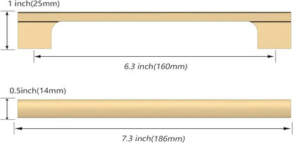 Asidrama 10 Pack 6.3 Inch(160mm) Champagne Bronze Cabinet pulls Kitchen Cabinet Handles, Cabinet Pulls Kitchen Cabinet Hardware for Cupboard Drawer Pulls