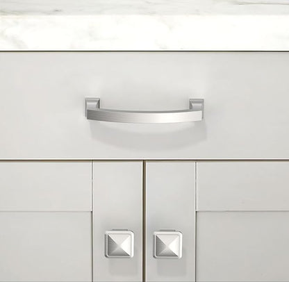10 Pack Brushed Satin Nickel Cabinet Pulls 3.75 Inch(96mm) Kitchen Cabinet Handles Solid Zinc Alloy Cabinet Hardware Drawer Pulls