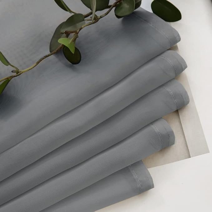 MIULEE Sheer Window Scarf Valance Voile Topper Long Window Treatment, Wedding Arch Drapes for Ceremony Canopy Bed, Swag Curtain Scarf Decoration One Panel, 54 x 144 Inches Long, Dark Grey