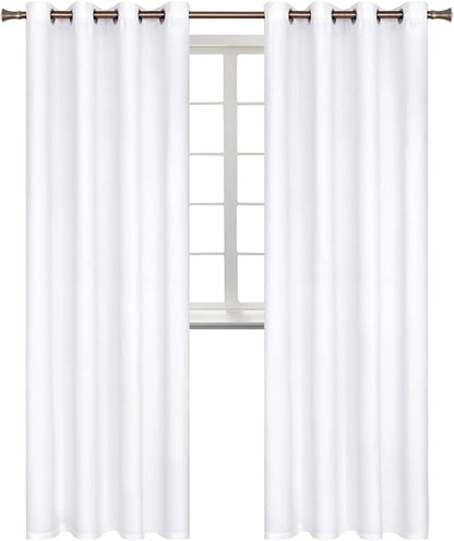 BGment Blackout Curtains - Grommet Thermal Insulated Room Darkening Bedroom and Living Room Curtains, Set of 2 Panels (52 x 120 Inch, Pure White)
