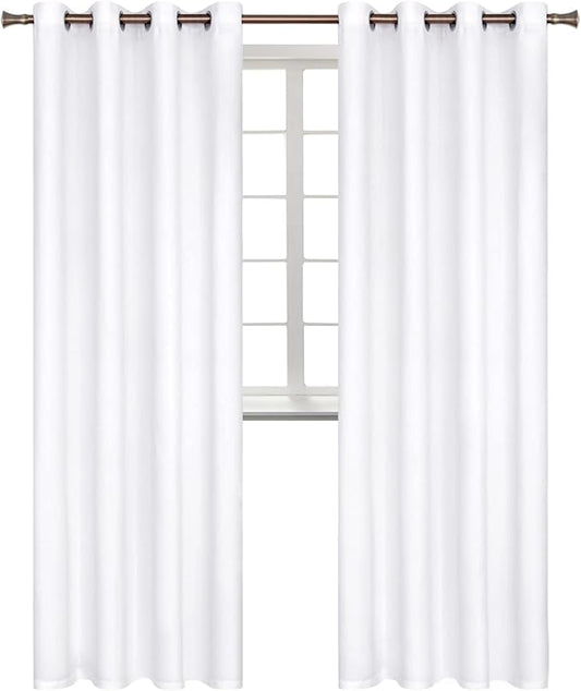 BGment Blackout Curtains - Grommet Thermal Insulated Room Darkening Bedroom and Living Room Curtains, Set of 2 Panels (52 x 108 Inch, Pure White)