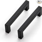 JOY DECOR 15 Pack Cabinet Handles, Black Cabinet Pulls, 3-3/4 Inch Kitchen Closet Handles Square Drawer Pulls Stainless Steel Drawer Hardware, 96mm Hole Centers