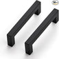 JOY DECOR 50 Pack Cabinet Handles, Black Cabinet Pulls, 3-3/4 Inch Kitchen Closet Handles Square Drawer Pulls Stainless Steel Drawer Hardware, 96mm Hole Centers
