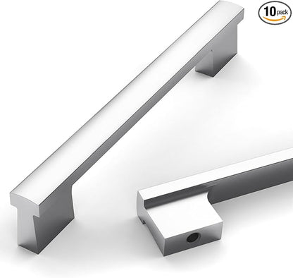 Asidrama 10 Pack 5 Inch(128mm) Polished Chrome Kitchen Cabinet Handles, Cabinet Pulls Kitchen Cabinet Hardware for Cupboard Drawer Pulls
