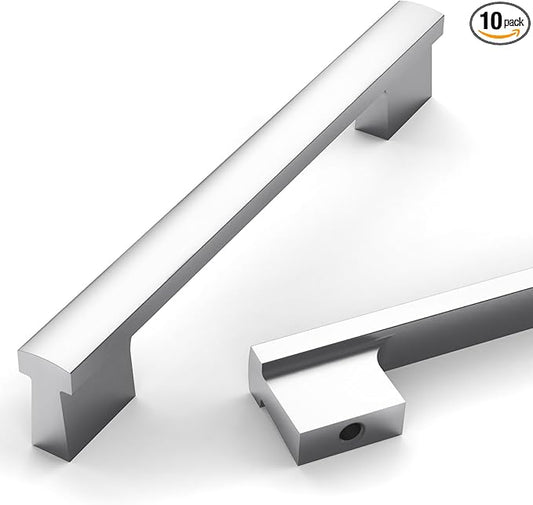 Asidrama 10 Pack 5 Inch(128mm) Polished Chrome Kitchen Cabinet Handles, Cabinet Pulls Kitchen Cabinet Hardware for Cupboard Drawer Pulls