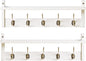 YMYNY Coat Rack Shelf Wall Mounted, Coat Hooks Set of 2, Entryway Coat Hanger with 10 Hooks, 47.2" Wall Floating Shelf with Hat Rack, for Kitchen, Bedroom, Bathroom, White HWS004W-2