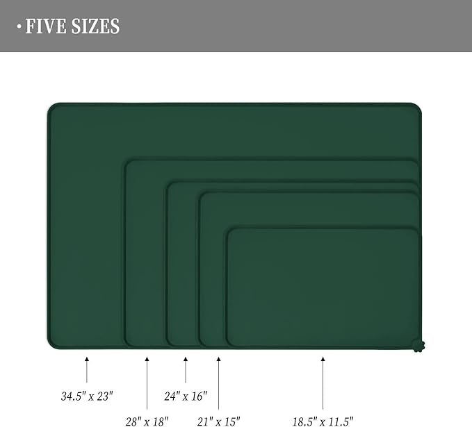 Waterproof Pet Feeding Mat with High Raised Edges, Heavier and Thicker Placemats for Cat Dog Water Bowl with BPA Free, Dogs Cats Food Mats for Messy Drinkers to Prevent Spill and Protect Floors-Mewly Pet