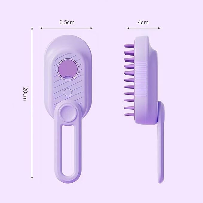Pet Grooming Brushm,Cat Brush,3 In1 Spray Cat BrushSelf-Cleaning Wet Dog Comb with USB Rechargeable & Water Tank,Suitable for Dogs,Cats to Reduces Flying Hair,Remove Tangled & Loose Hair (Purple)-Mewly Pet
