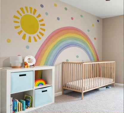 Large Rainbow Wall Decals – Removable Peel and Stick Décor for Kids Room, Playroom, Nursery Walls, and Bedroom Wall Décor - Wall Sticker (99" W x 53" H)
