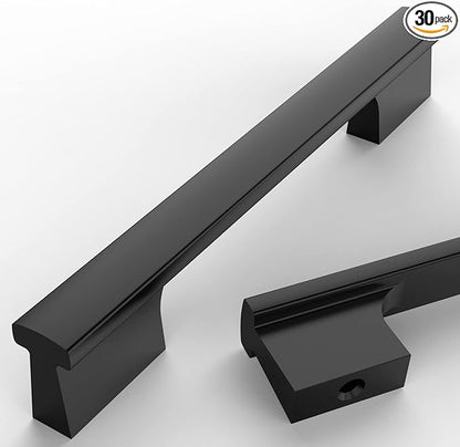 Asidrama 30 Pack 5 Inch(128mm) Matte Black Kitchen Cabinet Handles, Cabinet Pulls Kitchen Cabinet Hardware for Cupboard Drawer Pulls