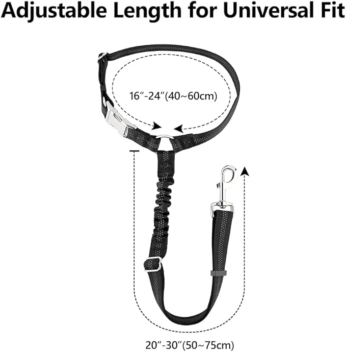 Plutus Pet Dog Seat Belt for Car Headrest, Reflective and Adjustable Restraint with Elastic Bungee for Safety, Vehicle Seatbelt Harness for Small Medium Large Dogs and Cats-Mewly Pet