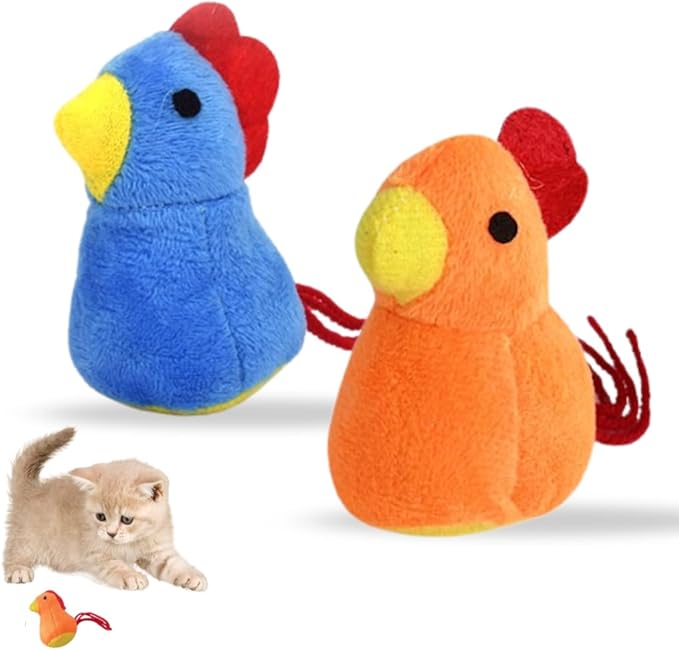 Catnip Cat Toy, 2 Pack Chicken Bird Interactive Chew Kicker Toys, cat Toys for Indoor Cats, Boredom Relief Kitten Exercise, Soft Durable for All Breed-Mewly Pet