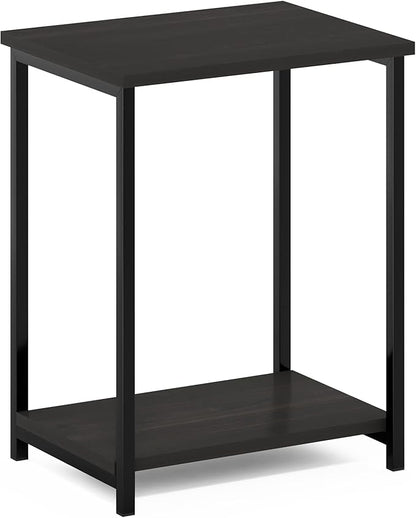 Furinno Simplistic Metal Frame End Table, 1-Pack, Espresso