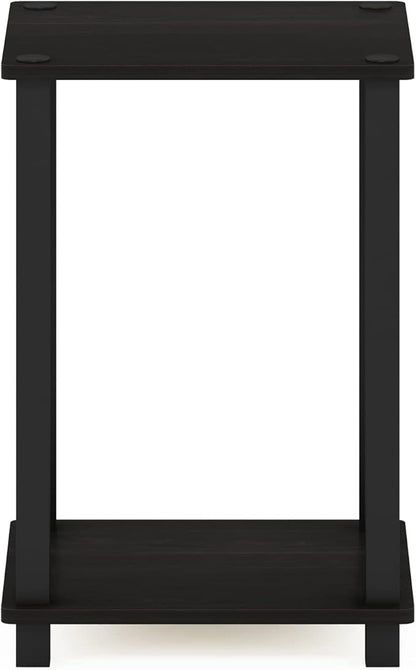 Furinno Simplistic Night Stand, 2-Tier Compact Nightstand with Open Shelf, Toolless Small Bedside Table, End Table, Side Table, for Bedroom, Living Room, Black Espresso