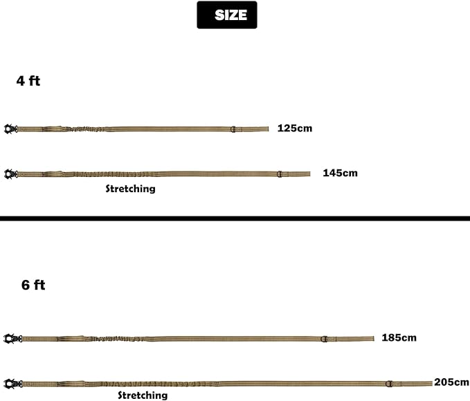 ICEFANG Tactical Dog Leash,K9 Training Walking Bungee Lead with 2 Control Handle,Heavy Duty Quick Release Metal Clasp,Hands Free D-Ring for Medium Large Dogs (6ft,Reflective Black)-Mewly Pet