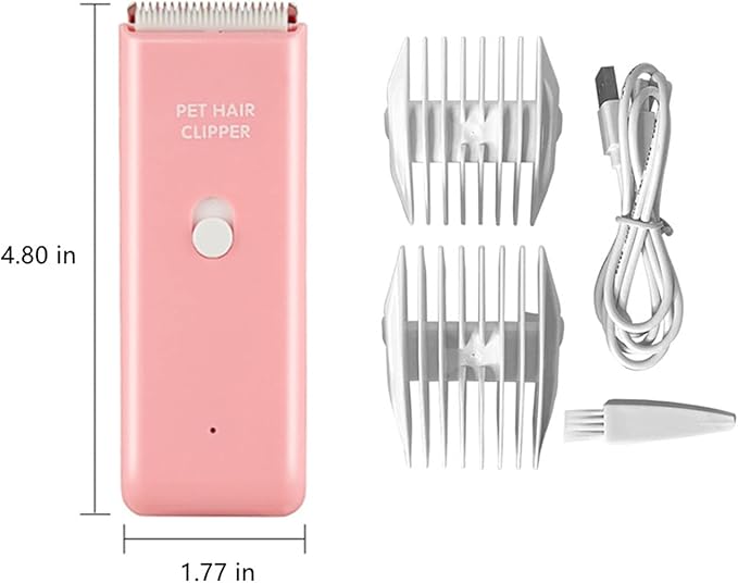 Dog Clippers,Quiet Washable USB Rechargeable Cordless Dog Grooming Kit,Electric Pets Hair Trimmers Shaver Shears for Dogs and Cats Pink-Mewly Pet