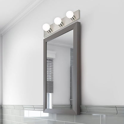 Design House 519280 Contemporary 3-Light Indoor Vanity Light Dimmable for Bathroom Bedroom Vanity Makeup, Satin Nickel