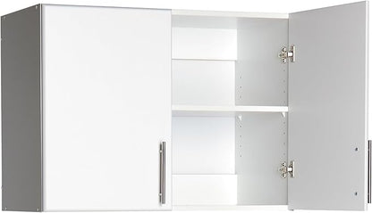 Prepac White Cabinet: Elite Wall Cabinet, WEW-3224 Garage Cabinet with Storage Shelf, Stackable 16"D x 32"W x 24"H, Perfect as a Garage Storage Cabinet with Doors and Shelves