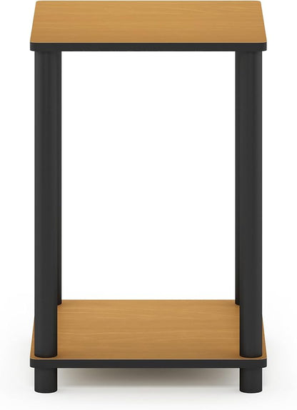 Furinno Turn-N-Tube End Table, 1-Pack, Light Cherry/Black