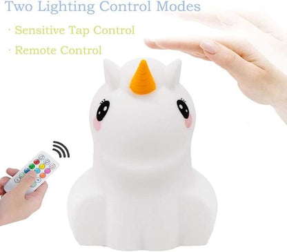 Night Light, Big Size Night Light for Kids, Bedside Multicolor Lamp for Children, Remote&Touch Control, Break Resistant, Adjustable Brightness & Color, Timing Function - Large Unicorn