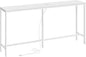 SUPERJARE Console Table with Outlet, 63 Inch Sofa Table with Charging Station, Narrow Entryway Table, Skinny Hallway Table, Behind Couch Table, for Living Room, Plants, White