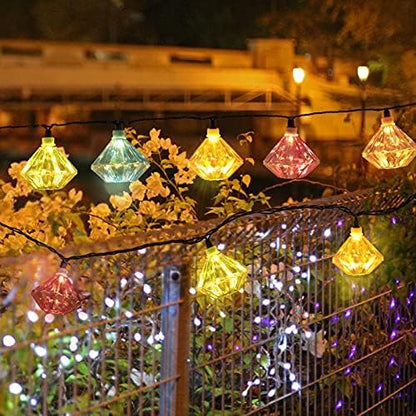 Vigdur Lantern String Lights - Multicolor Decorative String Lights Plug in with 10 Diamond Shaped Bulbs, Indoor String Light for Xmas Party Wedding Bedroom Patio Decor