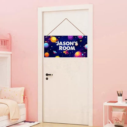 Personalized Sign, Stars Signs,Custom Name Sign,Wall Door Sign For Boys Room, Nursery Art For Kids Room Outer Space Theme Decor Astronaut Stickers For Girls Bedroom Little Man Cave