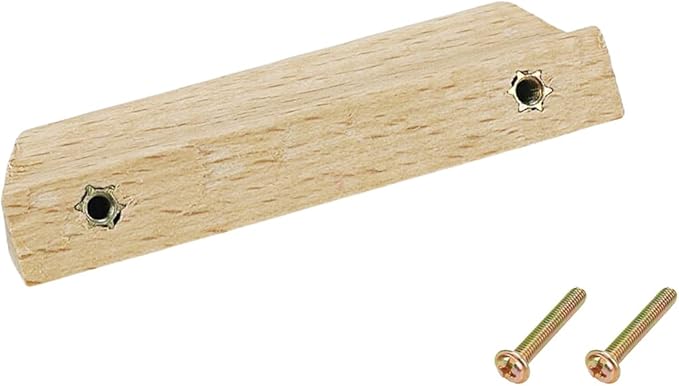6Pcs Unfinished Wood Solid Furniture Pulls Handles,Unfinished Unpainted Paintable Wooden Handles Cupboard Closet Drawer Handle Pull,Length 3.54",Hole Dis.2.52"