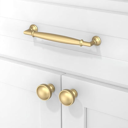 10 Pack Brushed Gold Cabinet Pulls 5 Inch(128mm) Kitchen Cabinet Handles Solid Zinc Alloy Cabinet Hardware Drawer Pulls