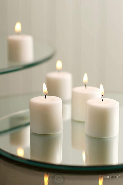 Hosley Set of 240 Unscented White Votive Candles – Bulk Pack, Clean-Burning, Long-Lasting 10-12 Hour Burn Time – Ideal for Weddings, Home Décor, Spa, and Events