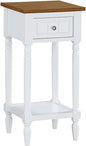 Convenience Concepts French Country Khloe 1 Drawer Accent End Table 14" - Traditional Farmhouse Side Table with Storage Drawer and Shelf for Living Room, Driftwood/White