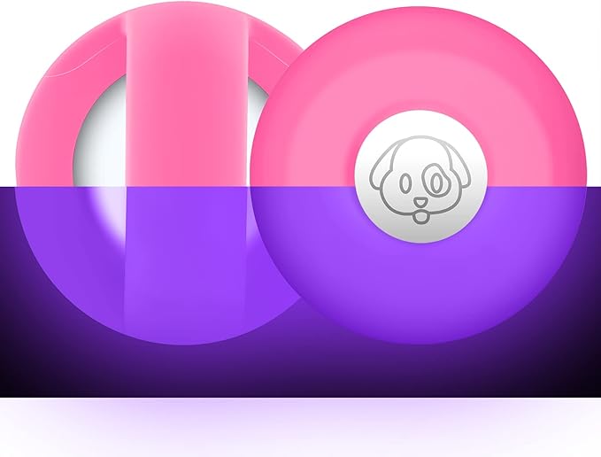 Airtag Holder for Dog Collar, Cibaabo Silicone Air Tag Case Cover Compatible with Apple Airtags for 0.8-1.2inch Cat Pet Collar Harness Loop-Mewly Pet