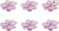 6Pcs Flower Shaped Drawer Knobs Single Hole Dresser Knobs Zinc Alloy Knobs, 1.57x0.83" Pink, with Mounting Screws
