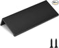 goldenwarm 100 Pack Black Finger Edge Pulls Drawer Finger Pulls Matte Black Kitchen Hardware Handles Bedroom Dresser Drawers,3in Hole Center