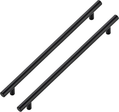 JOY DECOR 45 Pack Cabinet Handles, Black Cabinet Pulls, 10 in Hole Center Kitchen Hardware, Stainless Steel T Bar Handles for Dresser Drawers