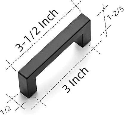 Ravinte 40 Pack 3 Inch Square Cabinet Handles Matte Black Drawer Pulls Kitchen Hardware