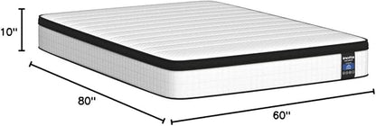Inofia 10 Inch Queen Hybrid Double Mattress in a Box - Medium Firm, Memory Foam & Pocket Springs, Fiberglass Free, Motion Isolation, Pressure Relief, Edge Support, 10-Year Support, CertiPUR-US