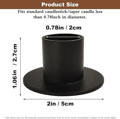 Gute Taper Candle Holder, Candle Holders for Pillar Candles, Matte Black Candlestick Holder Centerpieces for Home Decoration, Wedding Anniversary, Party, Housewarming Gifts,Set of 8,Round