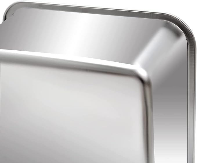 Kichwit Large Stainless Steel Cat Litter Box with High Sides, Metal Litter Pan for Big Cats, Non Stick Smooth Surface, Easy to Clean (23.4" L x 15.5" W x 7.6" H)-Mewly Pet