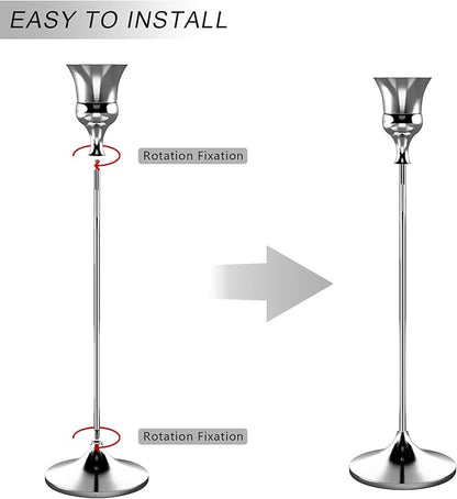 Candlestick Holders Silver, 1 Pack Taper Candle Holder for Candlesticks, Candle Sticks Holder Decor for Home Decor