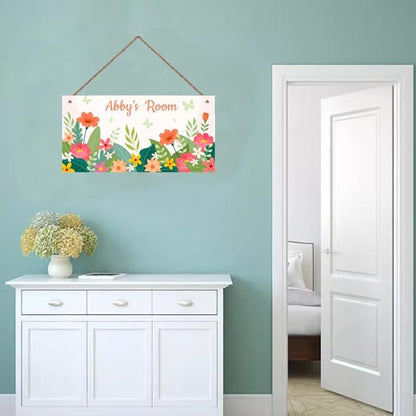 Personalized Planet Sign Funny Flowers Themed For Kids Room Boys Bedroom Door Decor,Custom Name Wall Art Decor Decorative Plate for Girls Room Nursery Little Man Cave