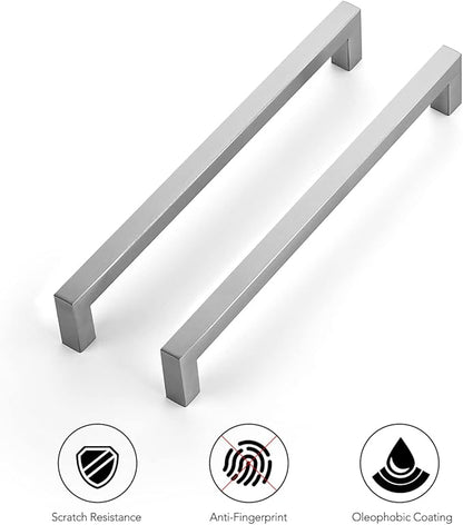 Ravinte 10 Pack 8-4/5 Inch Square Cabinet Handles - Satin Nickel & Brushed Nickel Drawer Pulls - Kitchen Cabinet Hardware