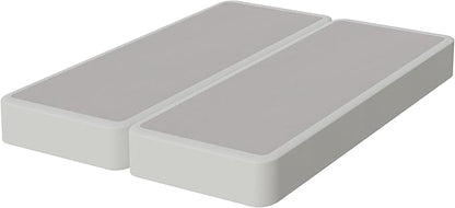 Nutan Inch Sturdy Box Spring for Mattress Support-Durable and Fully Assembled, Natural Wood Queen, White, 8" Foundation