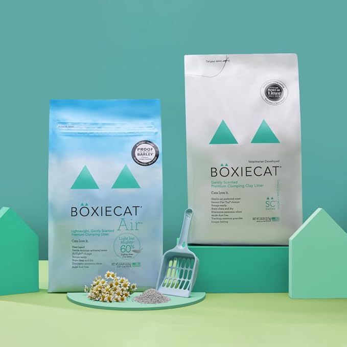Boxie Gently Scented Cat Litter, Lightweight 30-Day Odor Control, Clumping, 11.5lb-Mewly Pet