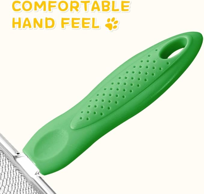 Metal Cat Litter Scoop,Sturdy Litter Cleaner Corner Shovel,Stainless Steel Mesh Litter Shovel,Easy to Clean Reptile Terrarium Sand Waste(Green)-Mewly Pet