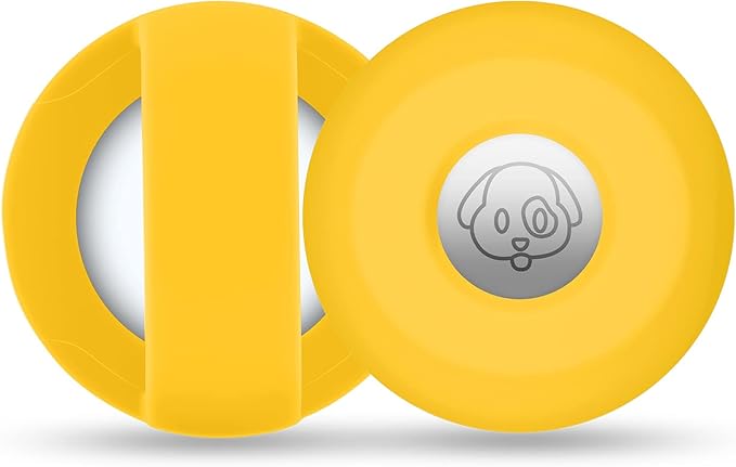 Airtag Holder for Dog Collar, Cibaabo Silicone Air Tag Case Cover Compatible with Apple Airtags for 0.8-1.2inch Cat Pet Collar Harness Loop-Mewly Pet